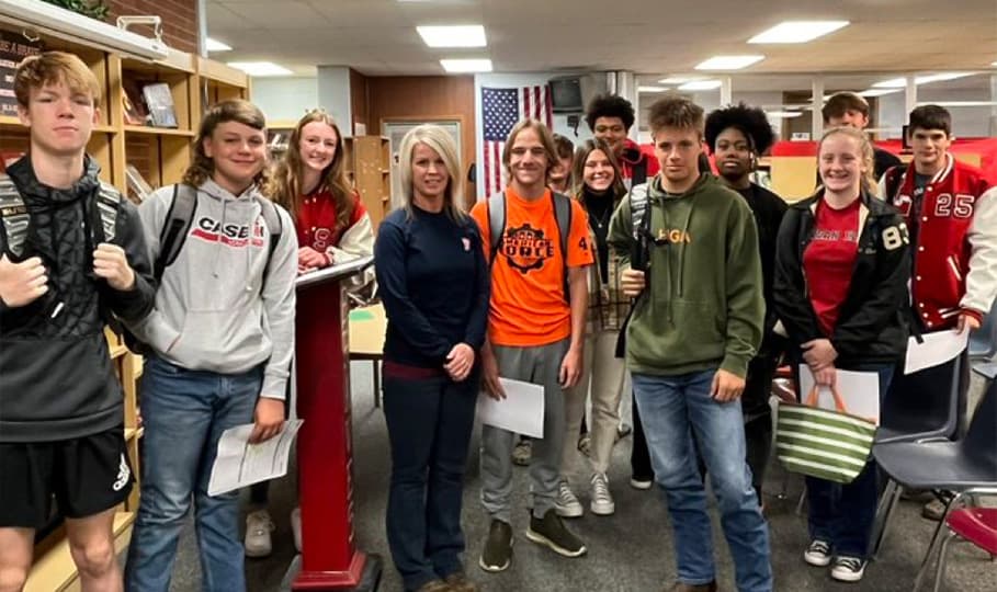 Students listening to a local professional during a Pickaway WORKS Career Day